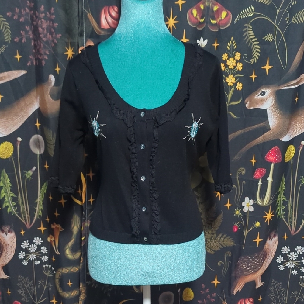 Sputnik Lace Trim Cardigan